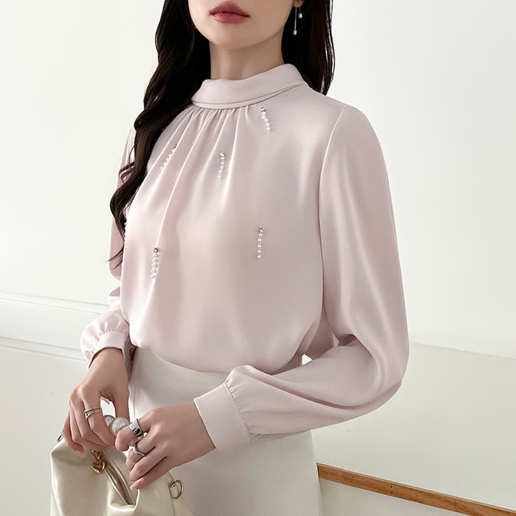 一枚で、きちんと華やか。パールビジュー付きブラウス ブラウス フォーマル | COCOMOMO | 詳細画像27 