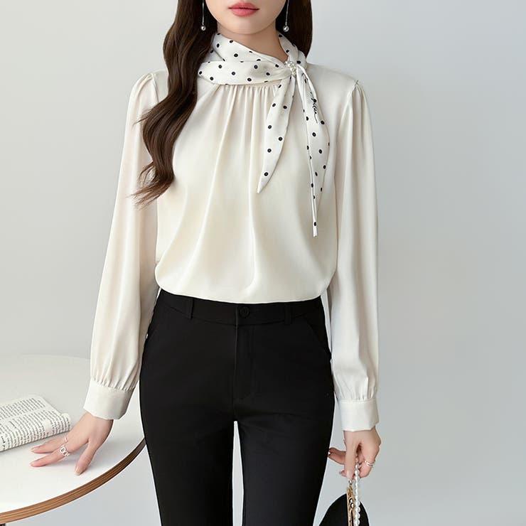 一枚で華やぐ、好印象ブラウス リボンブラウス スカーフ | COCOMOMO | 詳細画像19 