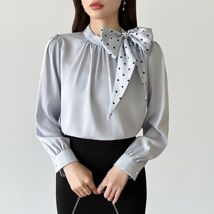 一枚で華やぐ、好印象ブラウス リボンブラウス スカーフ | COCOMOMO | 詳細画像2 