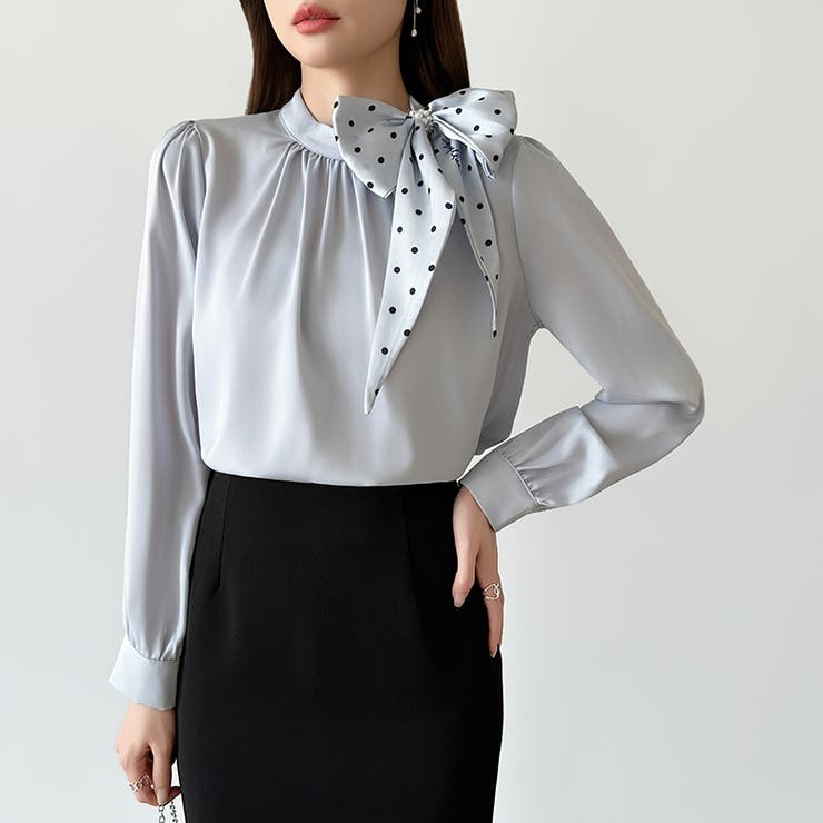 一枚で華やぐ、好印象ブラウス リボンブラウス スカーフ | COCOMOMO | 詳細画像4 