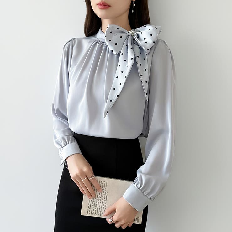 一枚で華やぐ、好印象ブラウス リボンブラウス スカーフ | COCOMOMO | 詳細画像5 