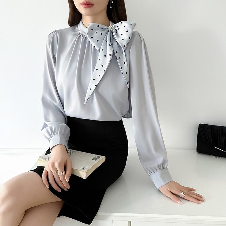 一枚で華やぐ、好印象ブラウス リボンブラウス スカーフ | COCOMOMO | 詳細画像8 