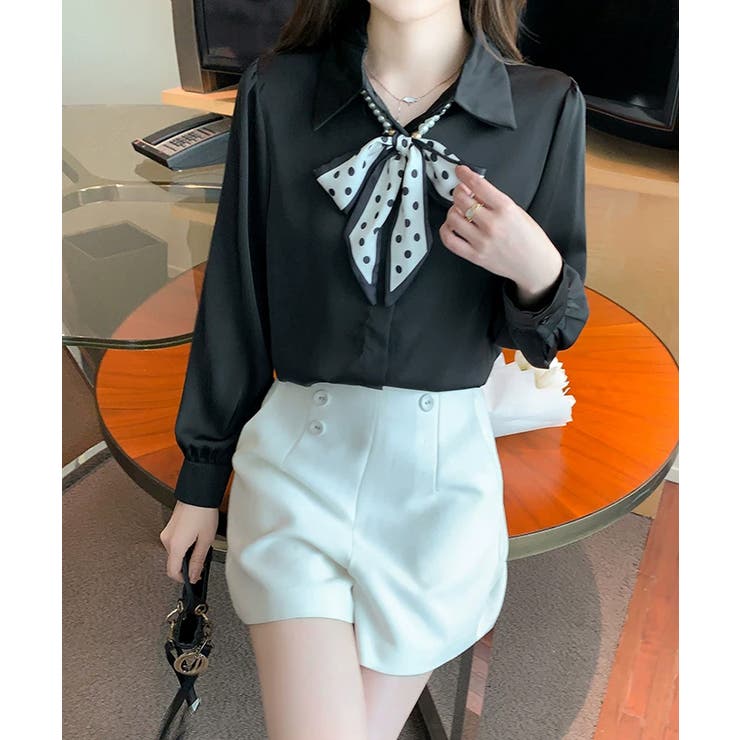 ボウタイブラウス リボンブラウス シャツ | COCOMOMO | 詳細画像10 