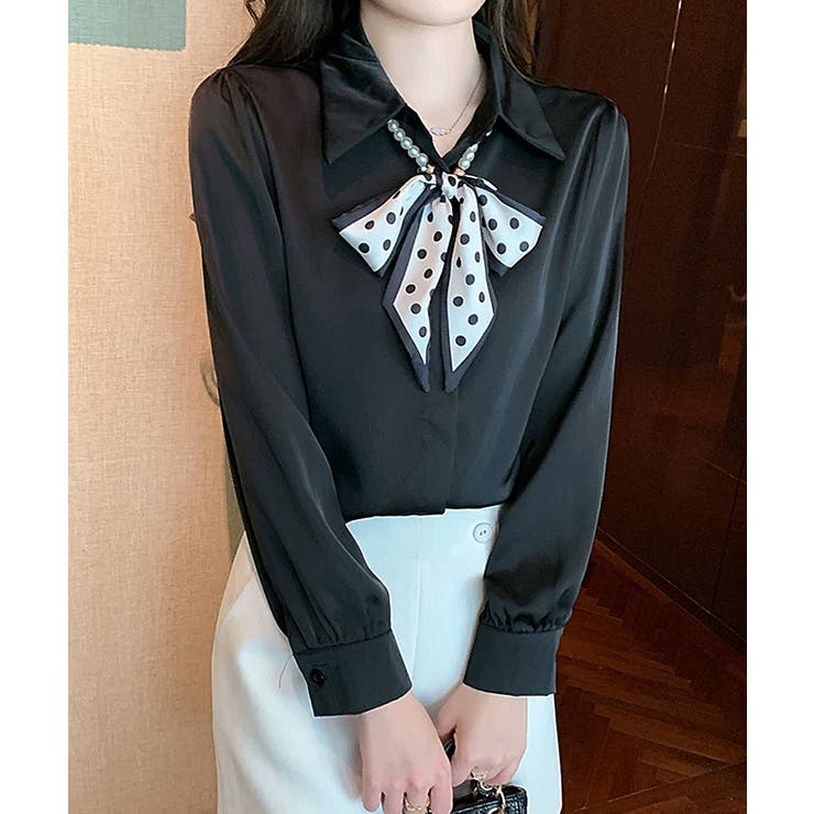 ボウタイブラウス リボンブラウス シャツ | COCOMOMO | 詳細画像13 