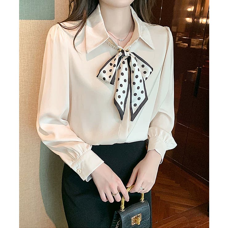 ボウタイブラウス リボンブラウス シャツ | COCOMOMO | 詳細画像17 