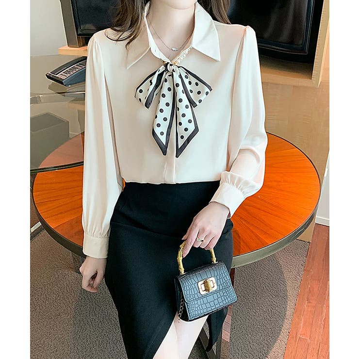 ボウタイブラウス リボンブラウス シャツ | COCOMOMO | 詳細画像18 