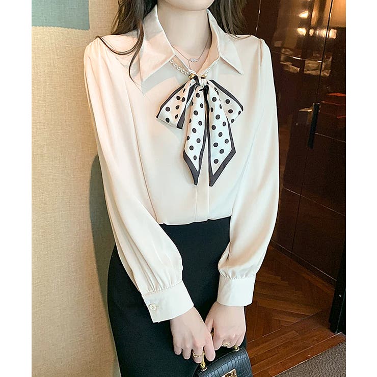 ボウタイブラウス リボンブラウス シャツ | COCOMOMO | 詳細画像20 