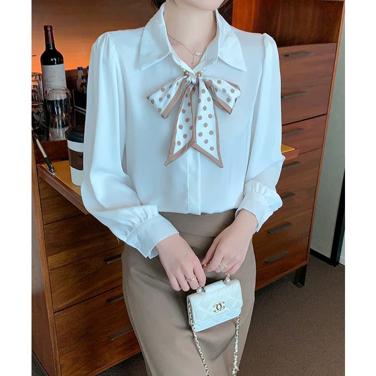 ボウタイブラウス リボンブラウス シャツ | COCOMOMO | 詳細画像3 