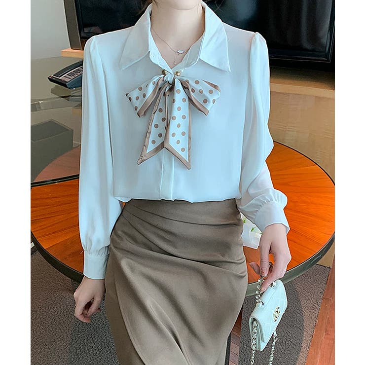 ボウタイブラウス リボンブラウス シャツ | COCOMOMO | 詳細画像5 