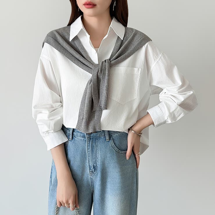 さっと着るだけ大人の余裕感。コットンオーバーシャツシャツ カラーシャツ シャツ | COCOMOMO | 詳細画像13 