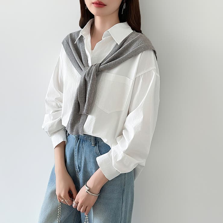 さっと着るだけ大人の余裕感。コットンオーバーシャツシャツ カラーシャツ シャツ | COCOMOMO | 詳細画像15 