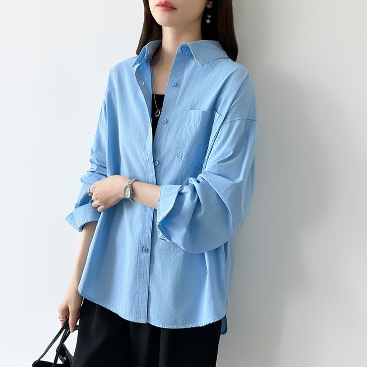 さっと着るだけ大人の余裕感。コットンオーバーシャツシャツ カラーシャツ シャツ | COCOMOMO | 詳細画像24 