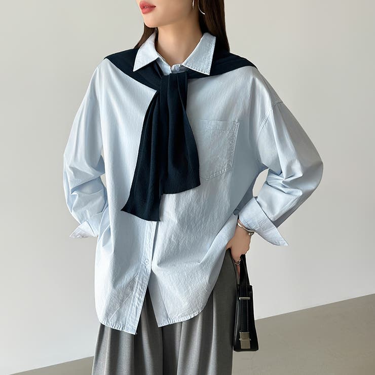 さっと着るだけ大人の余裕感。コットンオーバーシャツシャツ カラーシャツ シャツ | COCOMOMO | 詳細画像5 