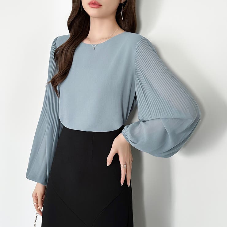 袖デザインで差がつくプリーツスリーブブラウス ボリューム袖 ブラウス | COCOMOMO | 詳細画像13 