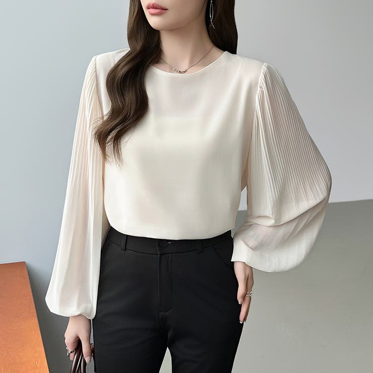 袖デザインで差がつくプリーツスリーブブラウス ボリューム袖 ブラウス | COCOMOMO | 詳細画像2 