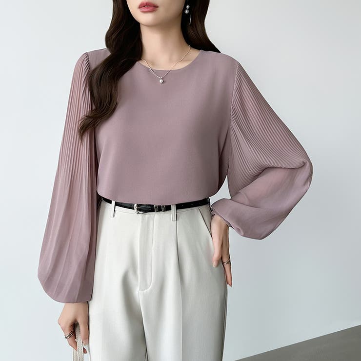 袖デザインで差がつくプリーツスリーブブラウス ボリューム袖 ブラウス | COCOMOMO | 詳細画像21 