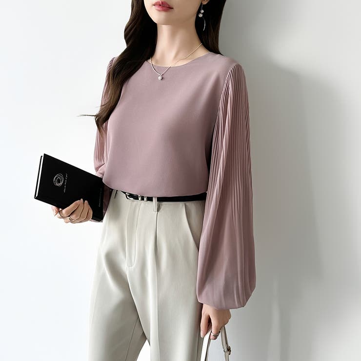 袖デザインで差がつくプリーツスリーブブラウス ボリューム袖 ブラウス | COCOMOMO | 詳細画像22 