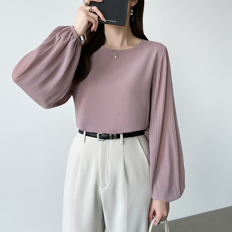 袖デザインで差がつくプリーツスリーブブラウス ボリューム袖 ブラウス | COCOMOMO | 詳細画像23 