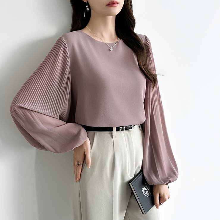 袖デザインで差がつくプリーツスリーブブラウス ボリューム袖 ブラウス | COCOMOMO | 詳細画像24 