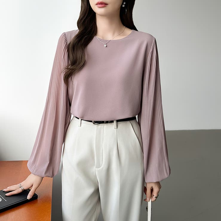 袖デザインで差がつくプリーツスリーブブラウス ボリューム袖 ブラウス | COCOMOMO | 詳細画像26 