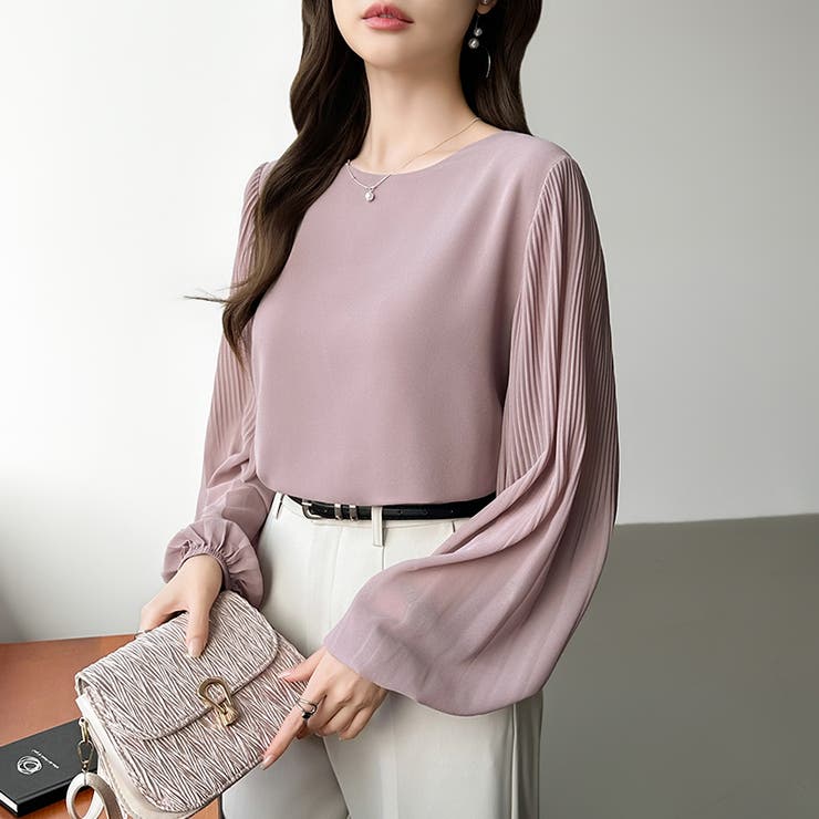 袖デザインで差がつくプリーツスリーブブラウス ボリューム袖 ブラウス | COCOMOMO | 詳細画像27 