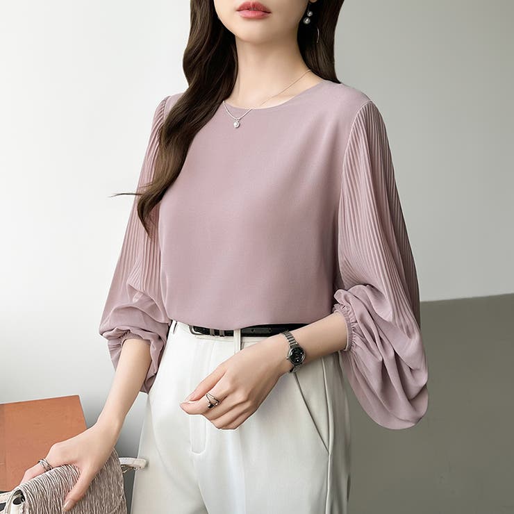 袖デザインで差がつくプリーツスリーブブラウス ボリューム袖 ブラウス | COCOMOMO | 詳細画像29 