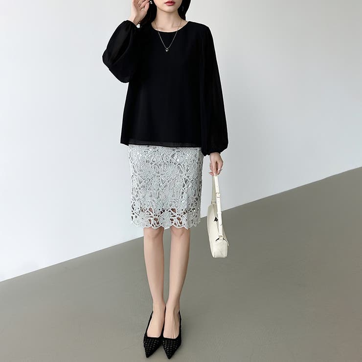 袖デザインで差がつくプリーツスリーブブラウス ボリューム袖 ブラウス | COCOMOMO | 詳細画像35 