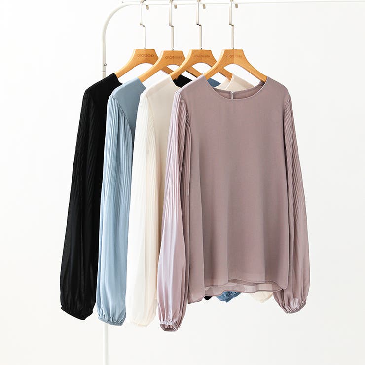 袖デザインで差がつくプリーツスリーブブラウス ボリューム袖 ブラウス | COCOMOMO | 詳細画像40 