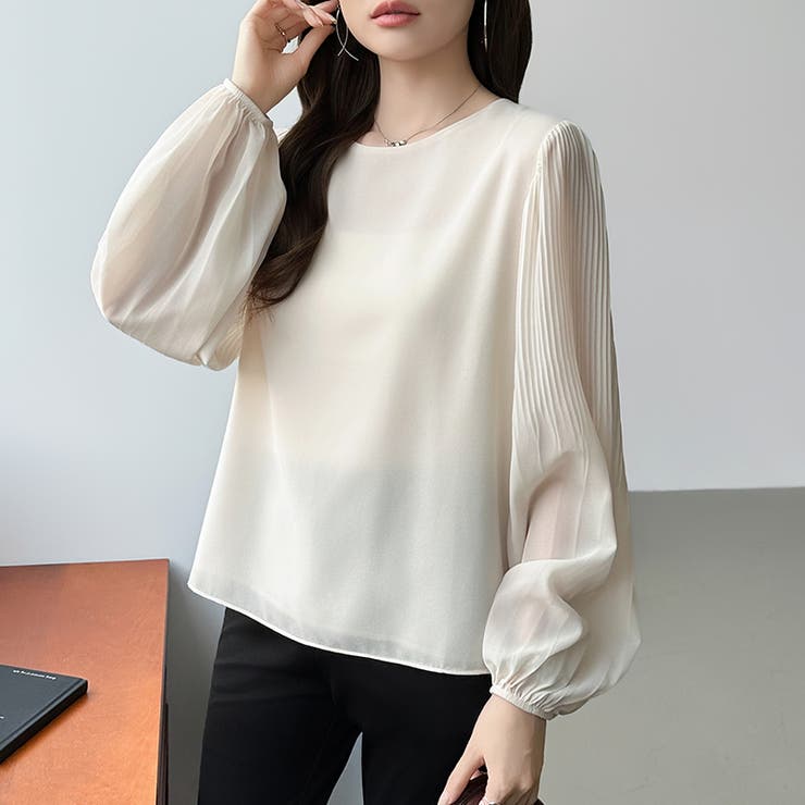 袖デザインで差がつくプリーツスリーブブラウス ボリューム袖 ブラウス | COCOMOMO | 詳細画像5 