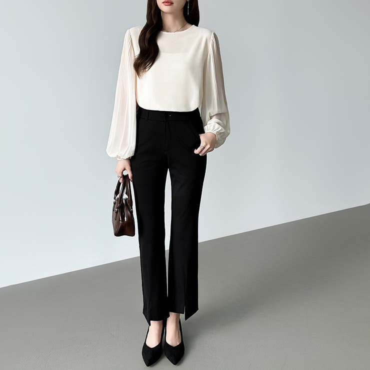 袖デザインで差がつくプリーツスリーブブラウス ボリューム袖 ブラウス | COCOMOMO | 詳細画像7 