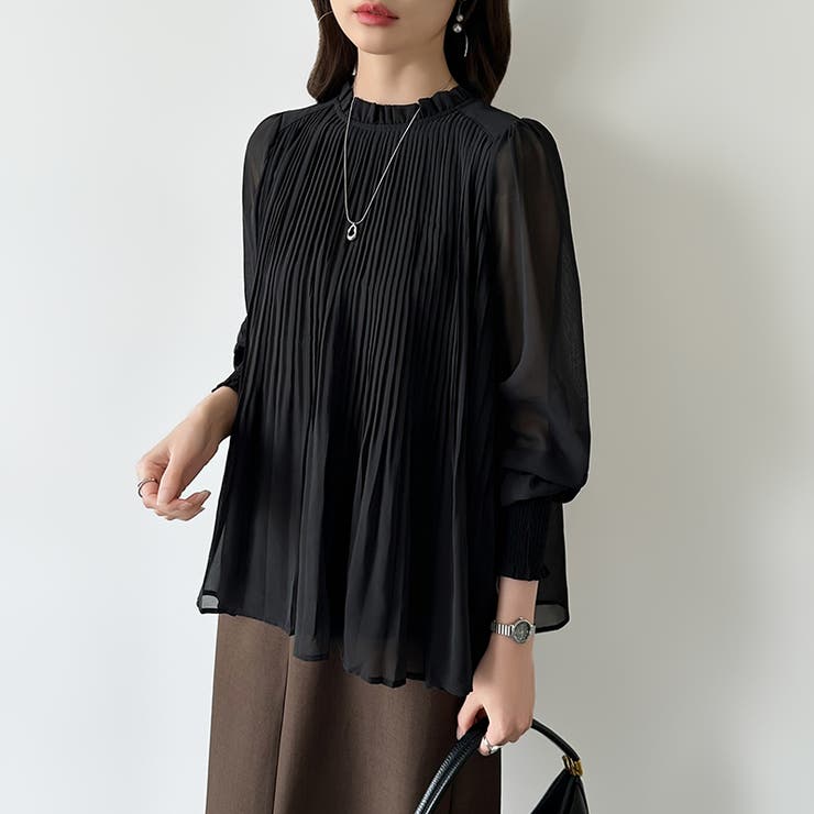 ふわっと軽やかプリーツシアーブラウス シフォンブラウス ブラウス | COCOMOMO | 詳細画像18 