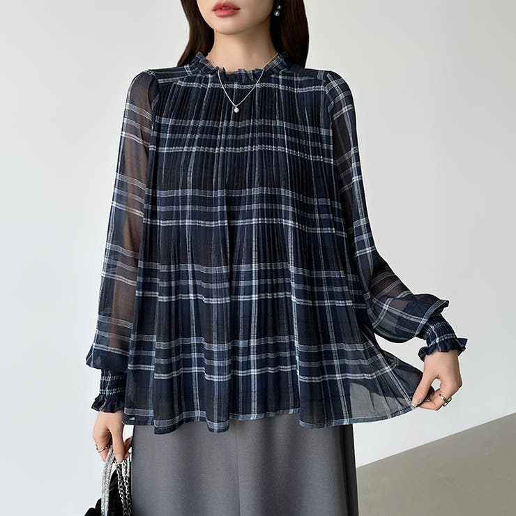 ふわっと軽やかプリーツシアーブラウス シフォンブラウス ブラウス | COCOMOMO | 詳細画像21 