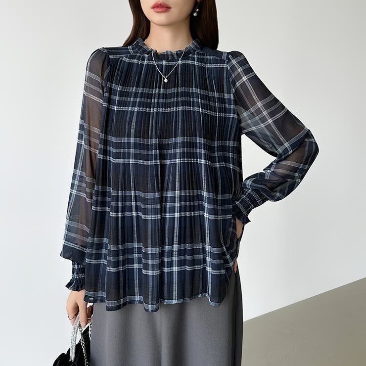 ふわっと軽やかプリーツシアーブラウス シフォンブラウス ブラウス | COCOMOMO | 詳細画像24 