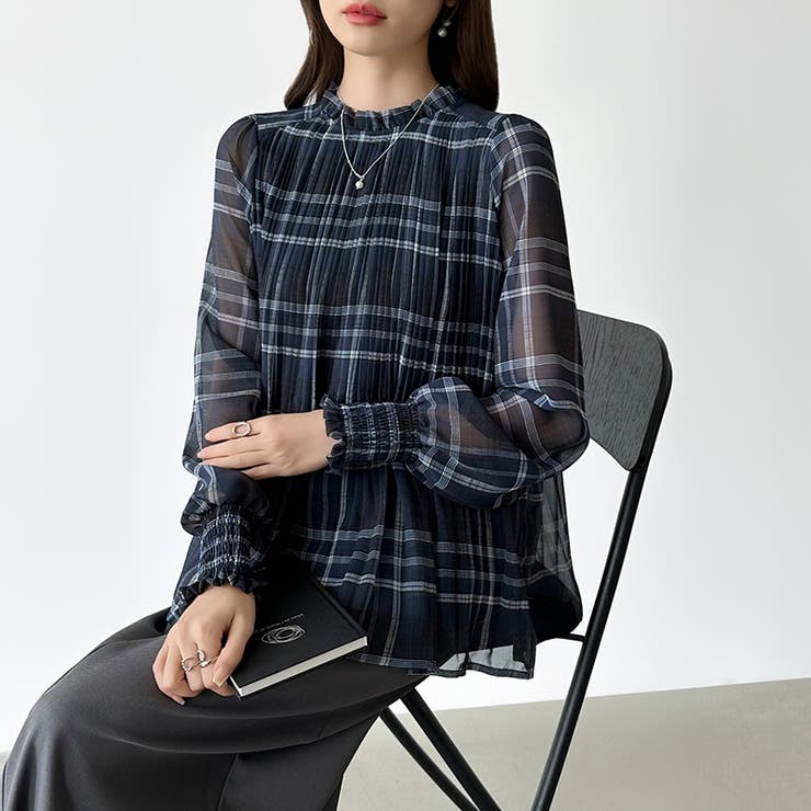 ふわっと軽やかプリーツシアーブラウス シフォンブラウス ブラウス | COCOMOMO | 詳細画像26 