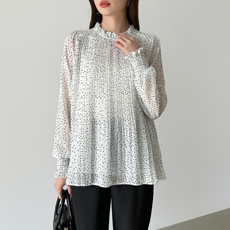 ふわっと軽やかプリーツシアーブラウス シフォンブラウス ブラウス | COCOMOMO | 詳細画像30 