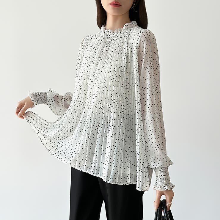 ふわっと軽やかプリーツシアーブラウス シフォンブラウス ブラウス | COCOMOMO | 詳細画像31 