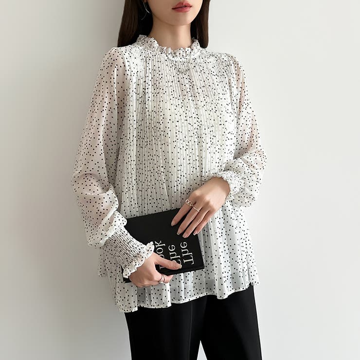 ふわっと軽やかプリーツシアーブラウス シフォンブラウス ブラウス | COCOMOMO | 詳細画像32 