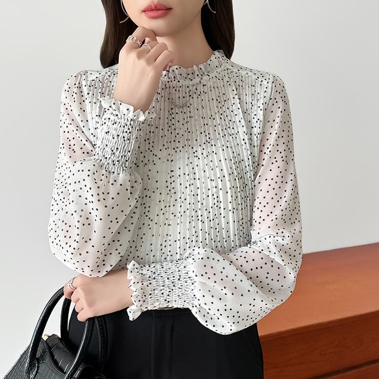 ふわっと軽やかプリーツシアーブラウス シフォンブラウス ブラウス | COCOMOMO | 詳細画像38 