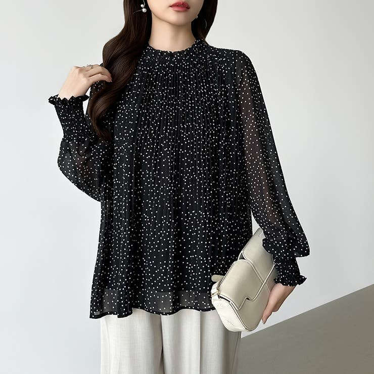 ふわっと軽やかプリーツシアーブラウス シフォンブラウス ブラウス | COCOMOMO | 詳細画像39 