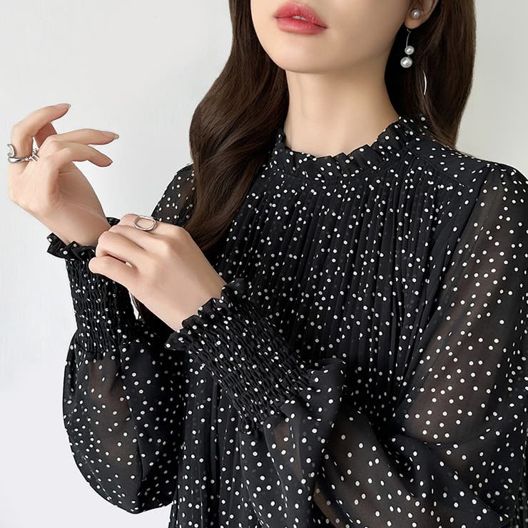 ふわっと軽やかプリーツシアーブラウス シフォンブラウス ブラウス | COCOMOMO | 詳細画像45 