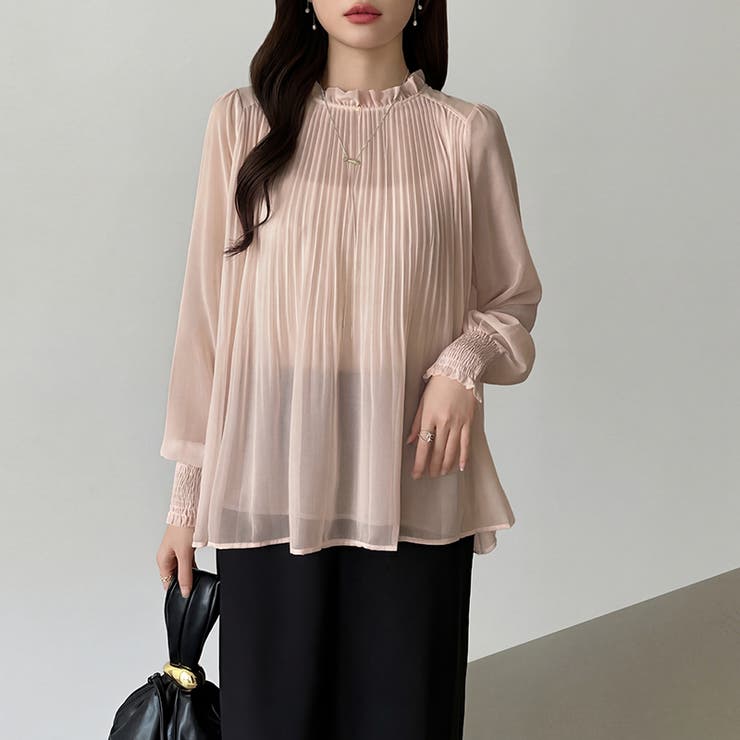 ふわっと軽やかプリーツシアーブラウス シフォンブラウス ブラウス | COCOMOMO | 詳細画像49 