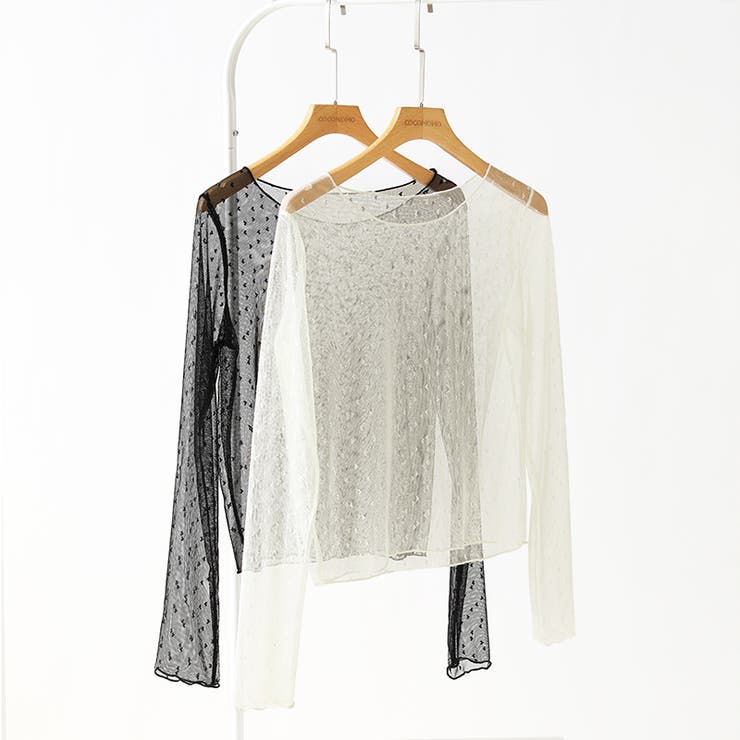 【大人が着たいハート柄】 ハート柄シアートップス クルーネック | COCOMOMO | 詳細画像19 