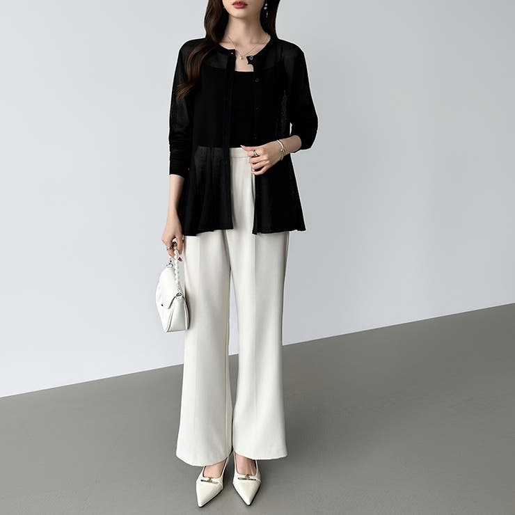 透け感でつくる、シアーペプラム シアーカーディガン ペプラムトップス | COCOMOMO | 詳細画像15 