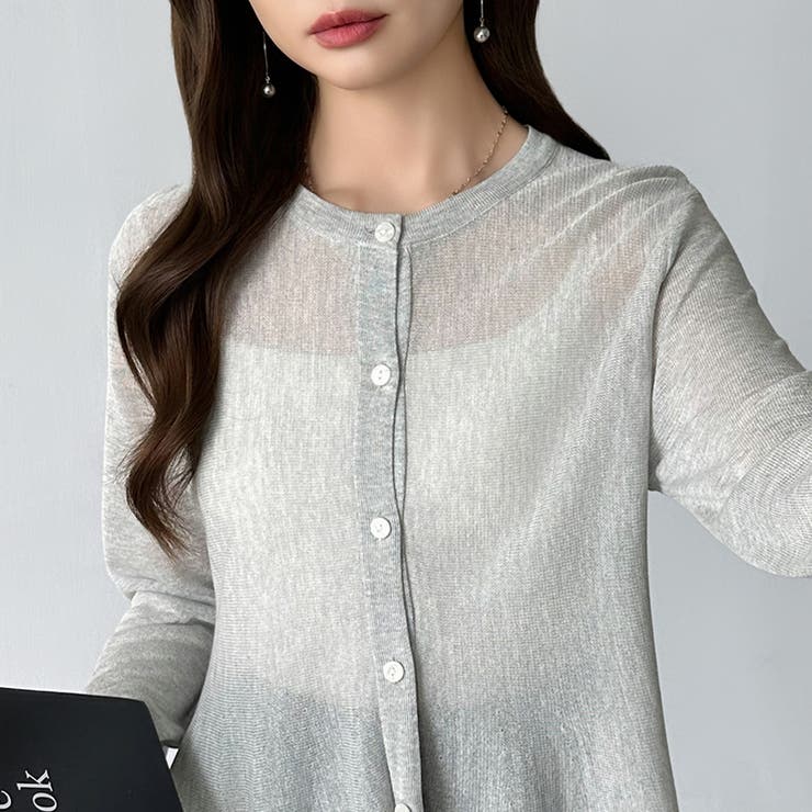 透け感でつくる、シアーペプラム シアーカーディガン ペプラムトップス | COCOMOMO | 詳細画像24 