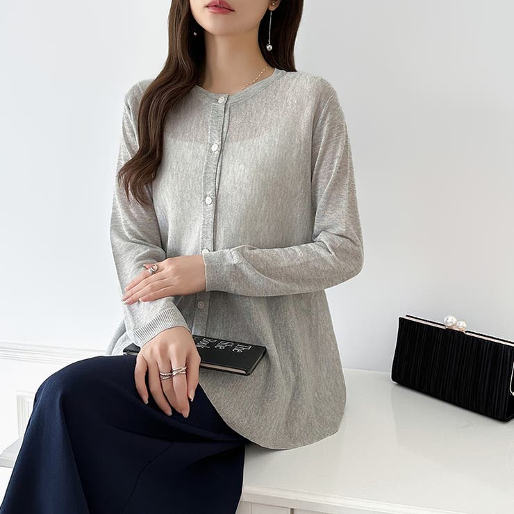 透け感でつくる、シアーペプラム シアーカーディガン ペプラムトップス | COCOMOMO | 詳細画像26 