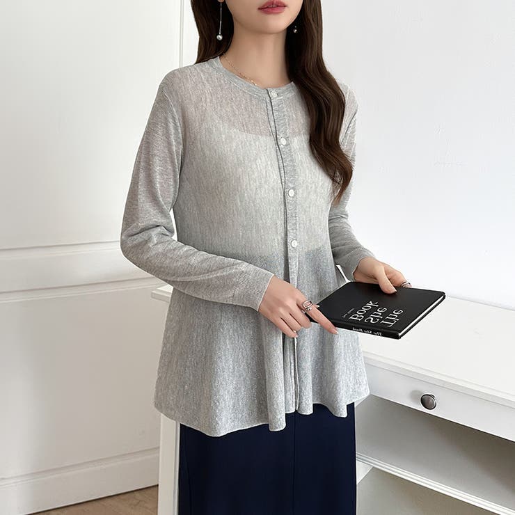 透け感でつくる、シアーペプラム シアーカーディガン ペプラムトップス | COCOMOMO | 詳細画像28 