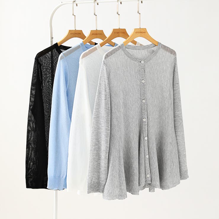 透け感でつくる、シアーペプラム シアーカーディガン ペプラムトップス | COCOMOMO | 詳細画像32 