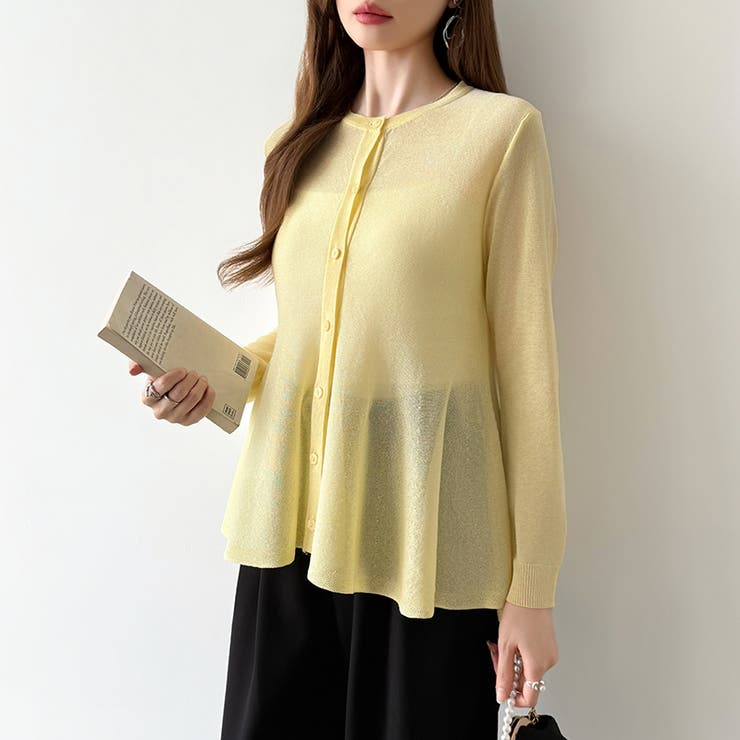 透け感でつくる、シアーペプラム シアーカーディガン ペプラムトップス | COCOMOMO | 詳細画像33 