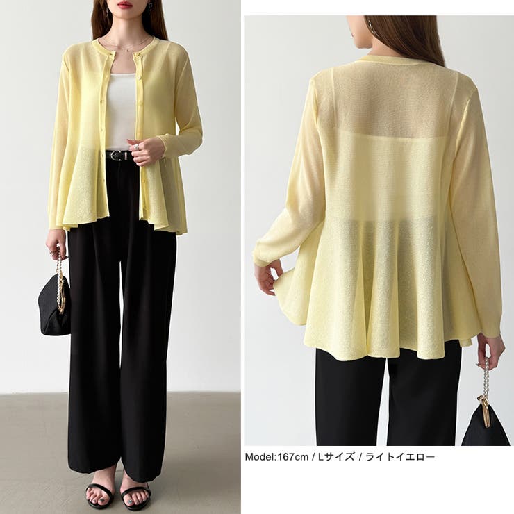 透け感でつくる、シアーペプラム シアーカーディガン ペプラムトップス | COCOMOMO | 詳細画像34 