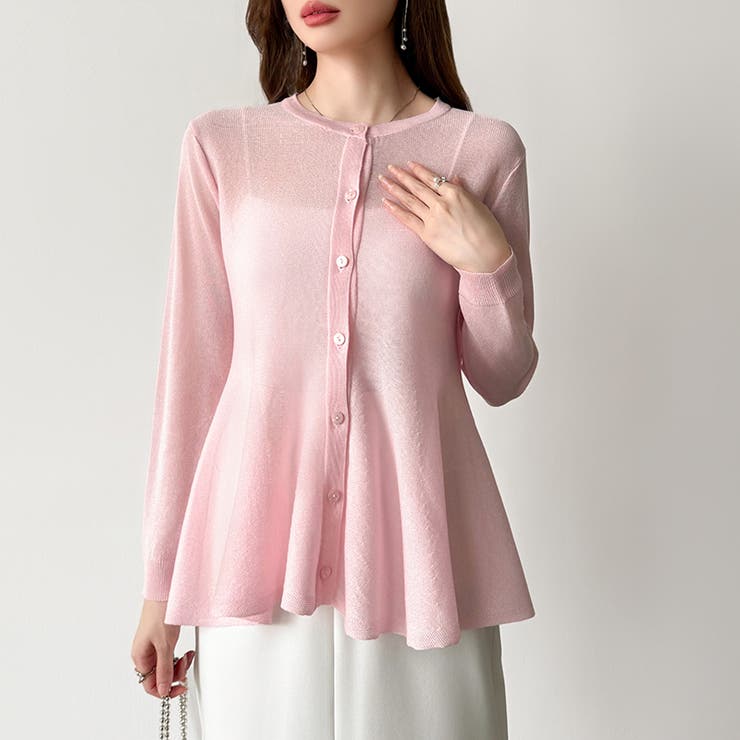 透け感でつくる、シアーペプラム シアーカーディガン ペプラムトップス | COCOMOMO | 詳細画像41 